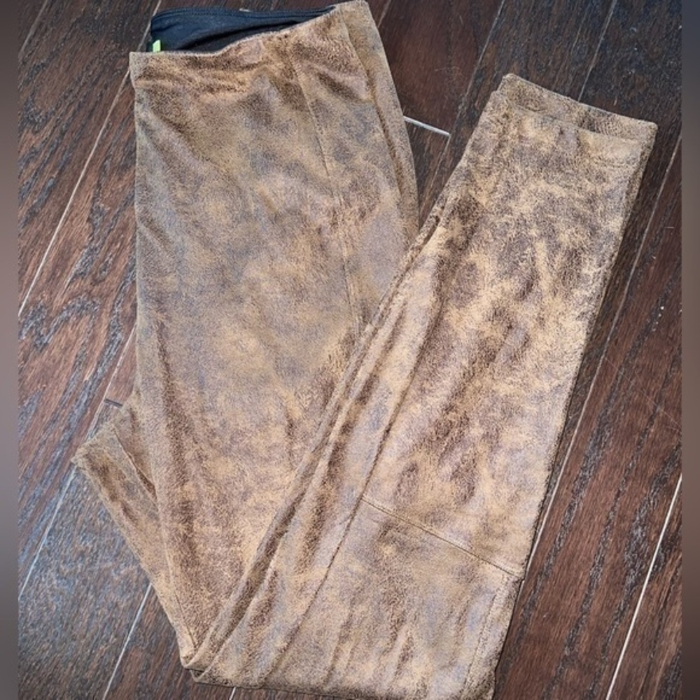 LYSSE Pull On Skinny Leg Tan Faux Suede Leggings